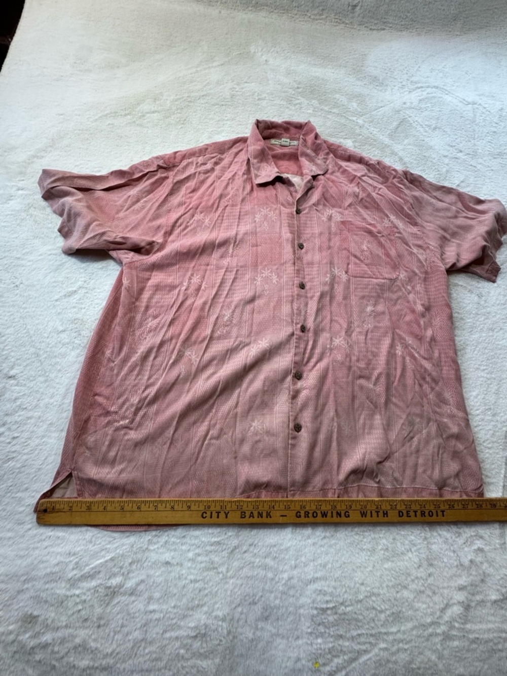 Tommy Bahama Silk Shirt Mens 2XL Pink Palm Tree Pineapple Button Up Tropical - Picture 4 of 13